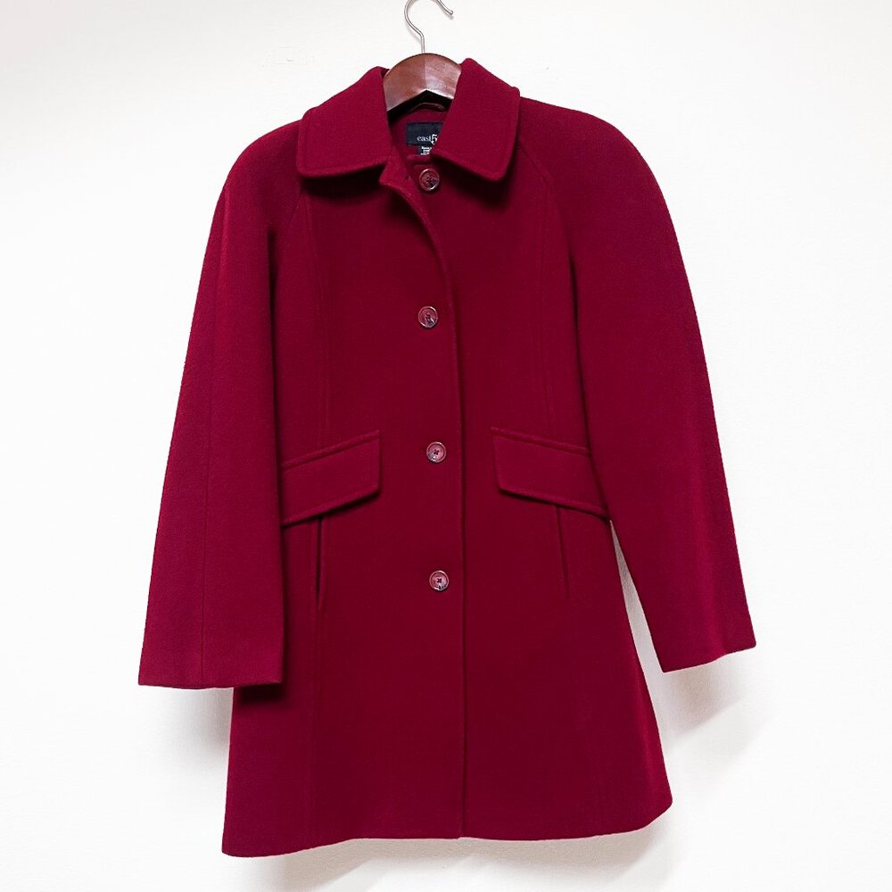 Coat Women's East 5th Small Red Wool Blend Lined Classic Peacoat Winter Jacket